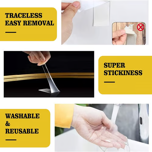 Transparent Magic Nano Tape Double Sided Grip Reusable Home Tape Traceless Glue⭐ - Mozmade