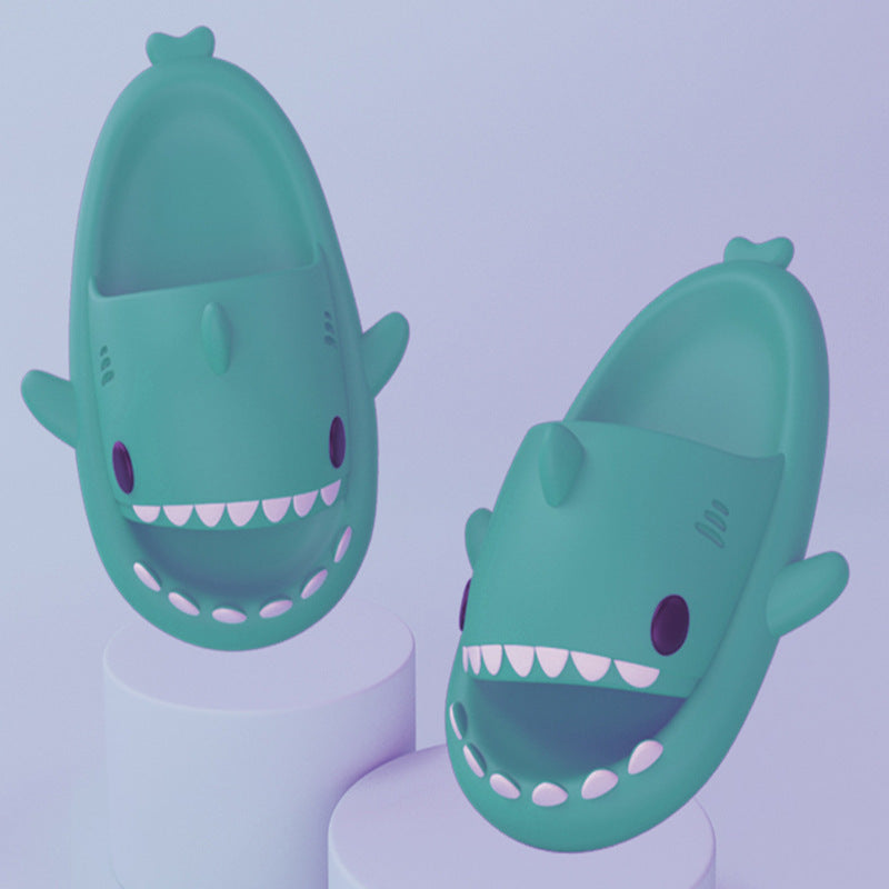 Adult's Slippers Indoor Outdoor Funny Shark Cartoon - Mozmade