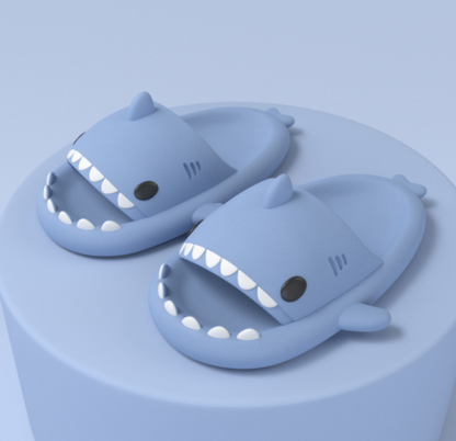 Adult's Slippers Indoor Outdoor Funny Shark Cartoon - Mozmade
