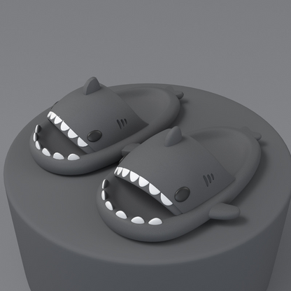 Adult's Slippers Indoor Outdoor Funny Shark Cartoon - Mozmade