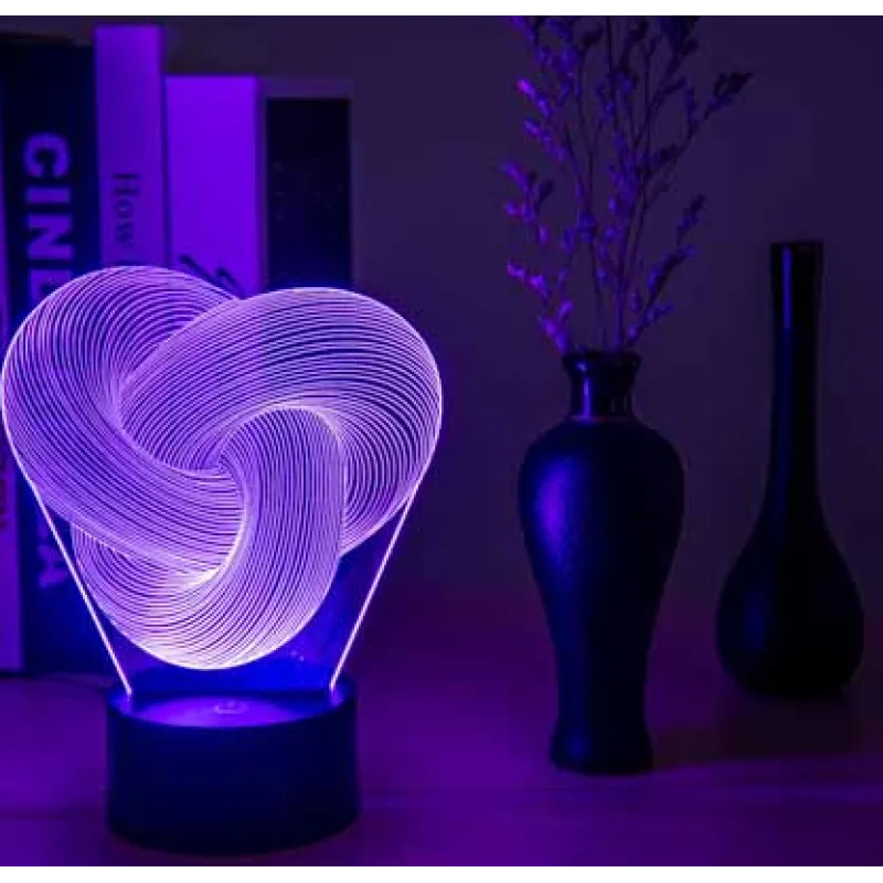 3D Night Light - Twist Abstract LED Lamp - Mozmade