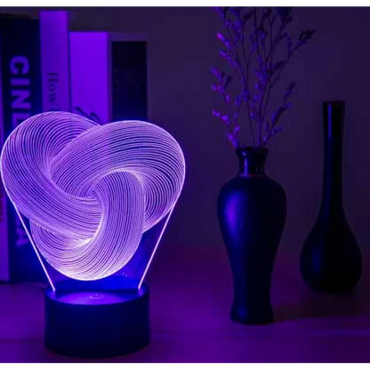 3D Night Light - Twist Abstract LED Lamp - Mozmade