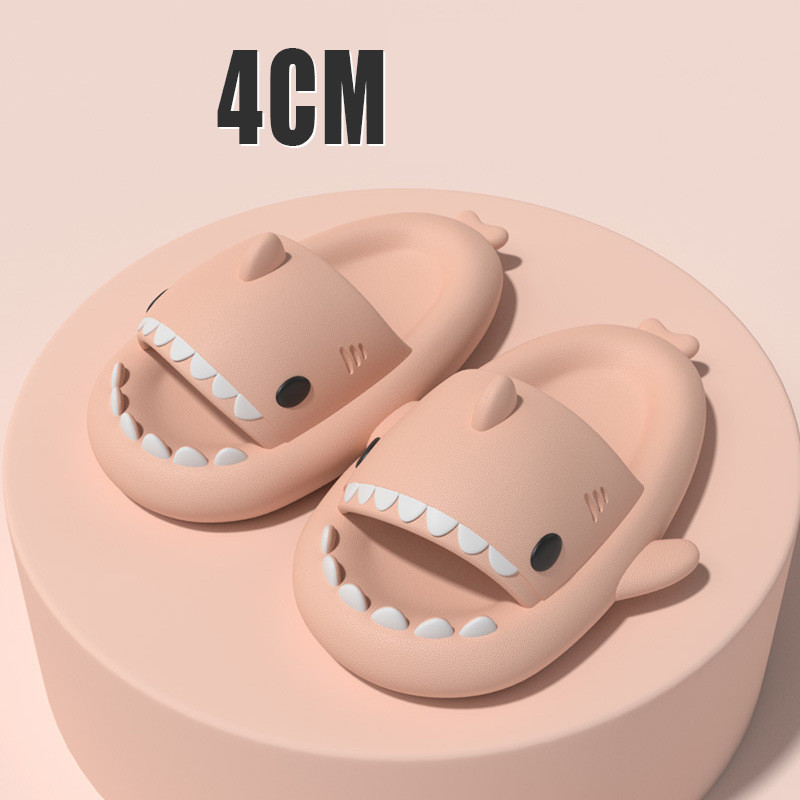 Adult's Slippers Indoor Outdoor Funny Shark Cartoon - Mozmade