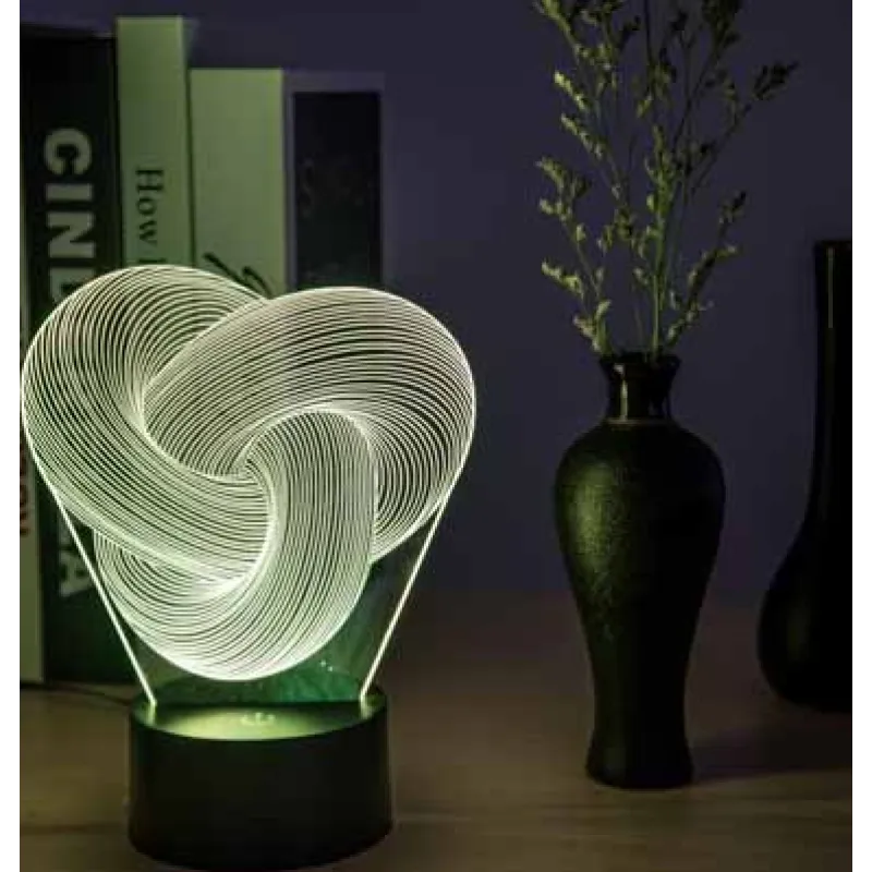 3D Night Light - Twist Abstract LED Lamp - Mozmade