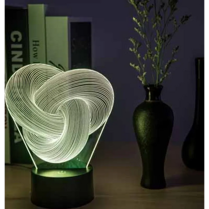 3D Night Light - Twist Abstract LED Lamp - Mozmade