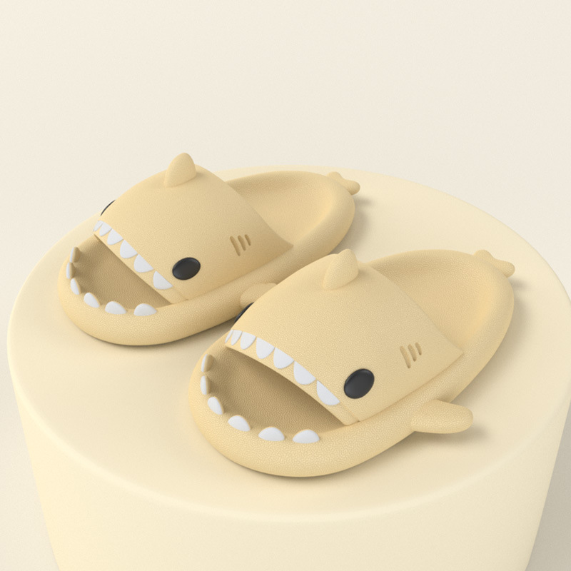 Adult's Slippers Indoor Outdoor Funny Shark Cartoon - Mozmade