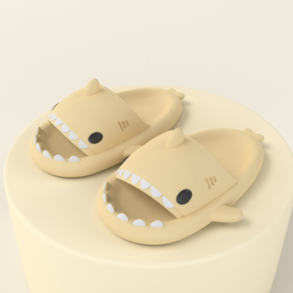 Adult's Slippers Indoor Outdoor Funny Shark Cartoon - Mozmade
