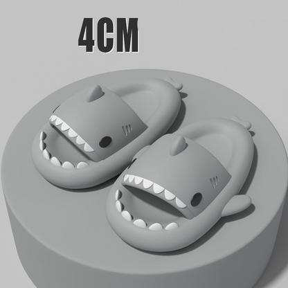 Adult's Slippers Indoor Outdoor Funny Shark Cartoon - Mozmade