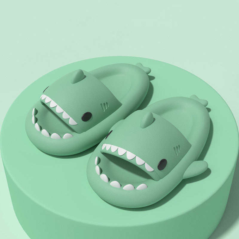 Adult's Slippers Indoor Outdoor Funny Shark Cartoon - Mozmade