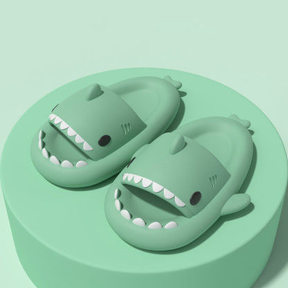 Adult's Slippers Indoor Outdoor Funny Shark Cartoon - Mozmade