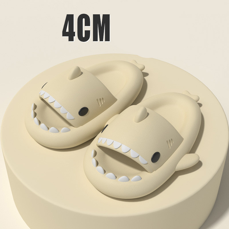 Adult's Slippers Indoor Outdoor Funny Shark Cartoon - Mozmade