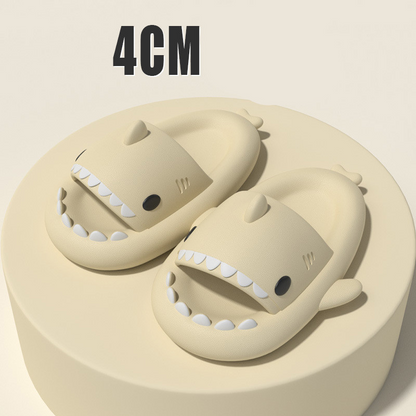 Adult's Slippers Indoor Outdoor Funny Shark Cartoon - Mozmade
