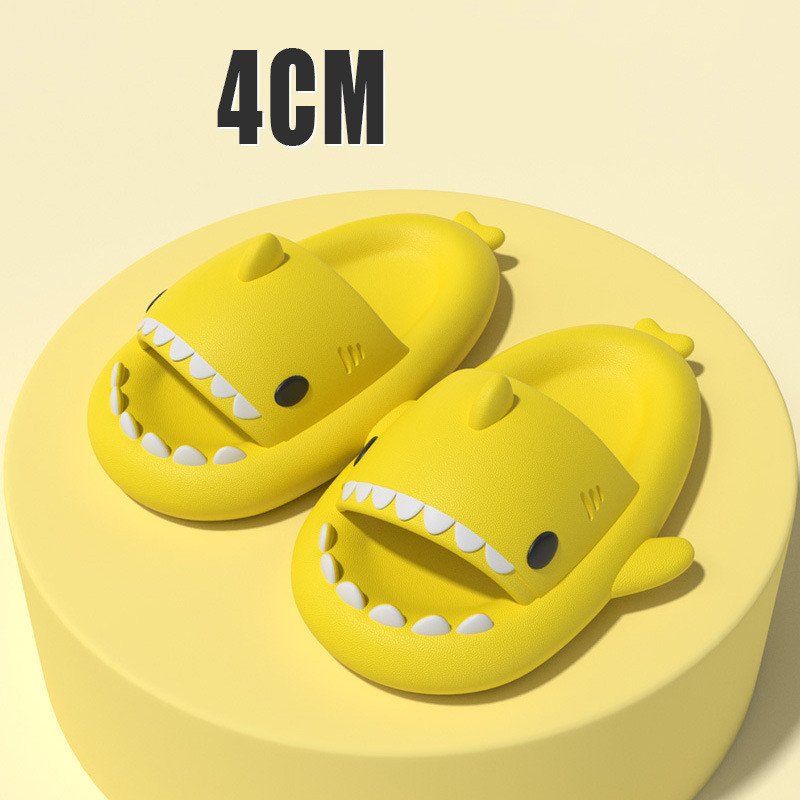 Adult's Slippers Indoor Outdoor Funny Shark Cartoon - Mozmade