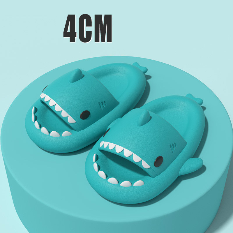 Adult's Slippers Indoor Outdoor Funny Shark Cartoon - Mozmade