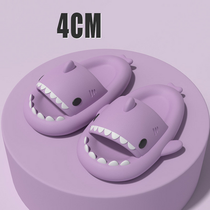 Adult's Slippers Indoor Outdoor Funny Shark Cartoon - Mozmade