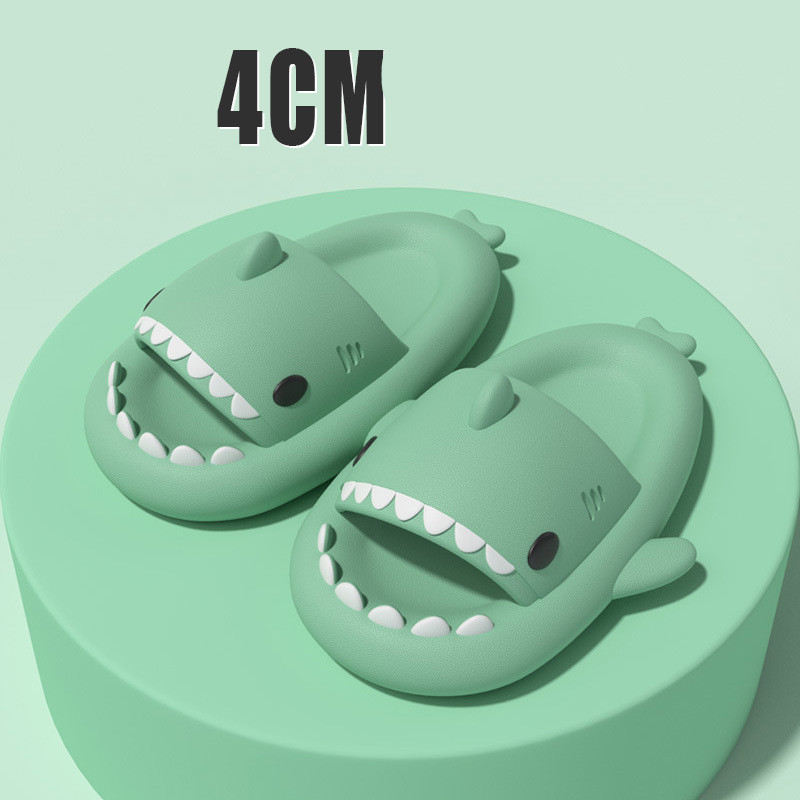 Adult's Slippers Indoor Outdoor Funny Shark Cartoon - Mozmade
