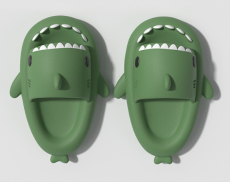 Adult's Slippers Indoor Outdoor Funny Shark Cartoon - Mozmade