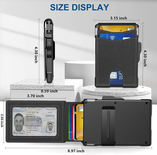 🔥 RFID Slim Wallet for Men – Pop-Up Card Holder