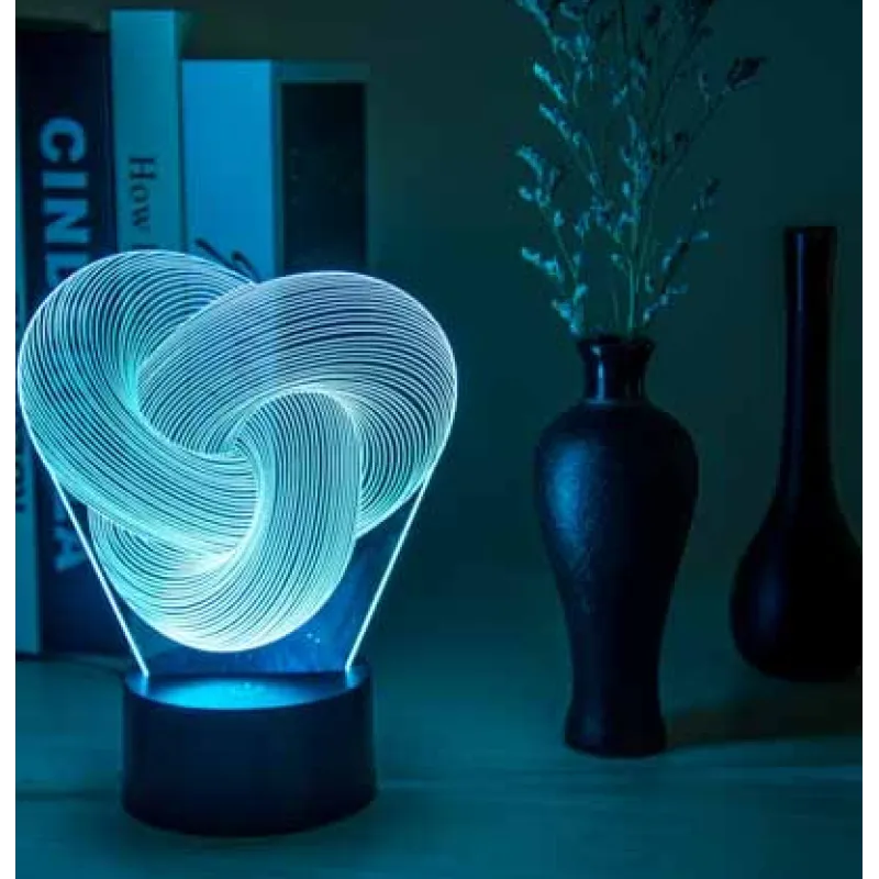 3D Night Light - Twist Abstract LED Lamp - Mozmade