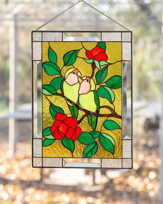 Cardinal Stained Window Panel
