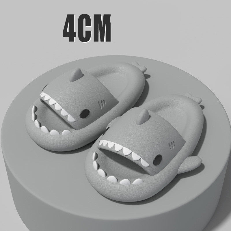 Adult's Slippers Indoor Outdoor Funny Shark Cartoon - Mozmade