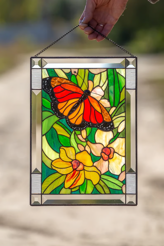 Cardinal Stained Window Panel