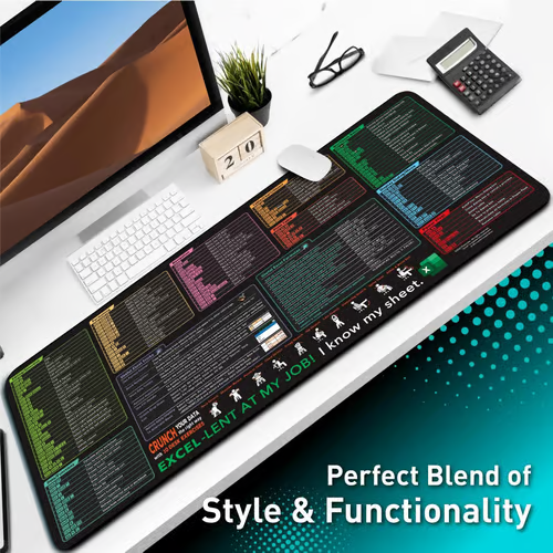 Excel Cheat Sheet Desk Mat