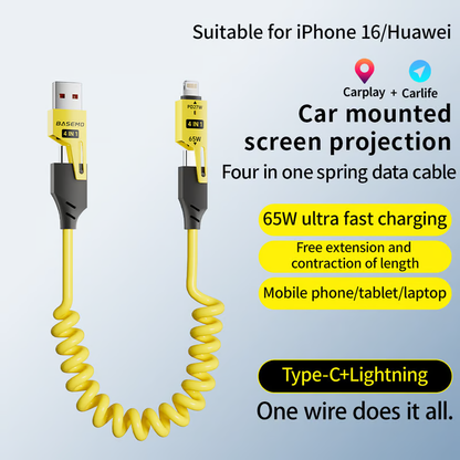 4 in 1 Spring Fast Charging Cable 🔌⚡ - Mozmade