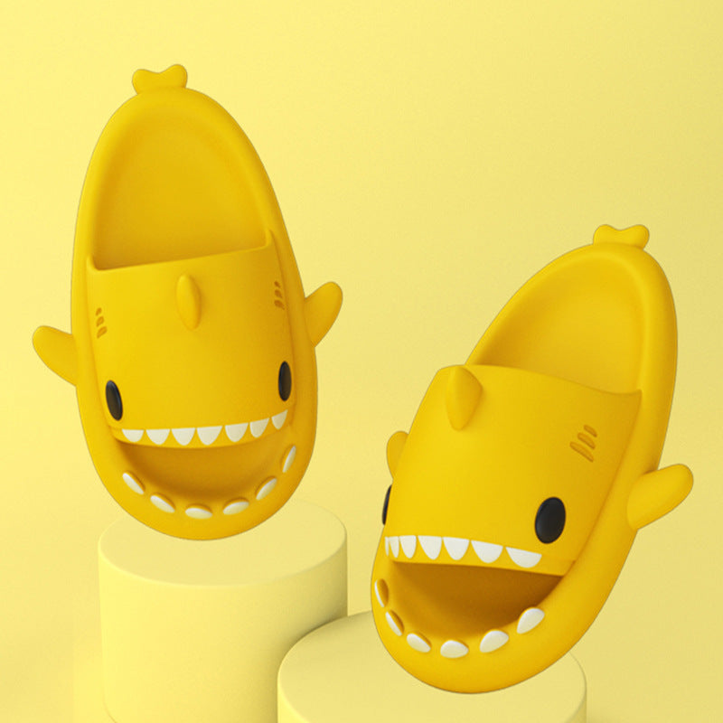 Adult's Slippers Indoor Outdoor Funny Shark Cartoon - Mozmade