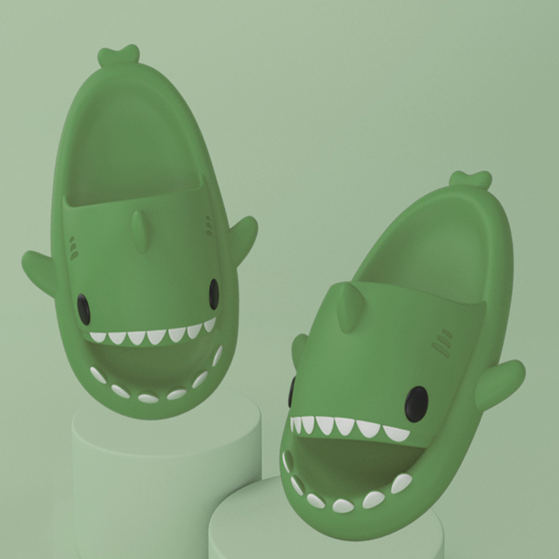 Adult's Slippers Indoor Outdoor Funny Shark Cartoon - Mozmade
