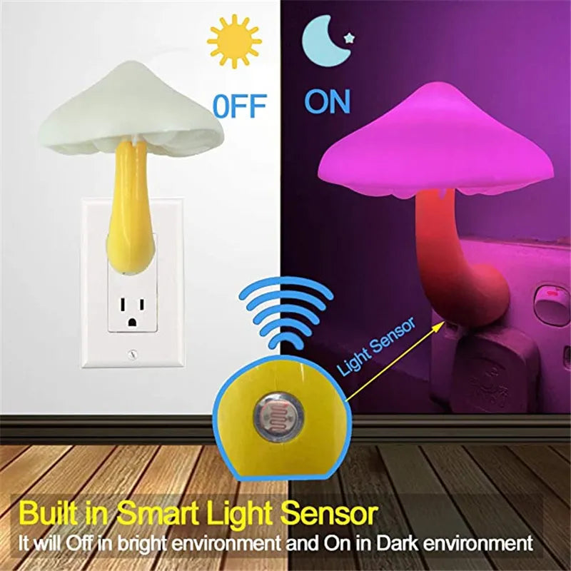 LED Wall Night Light Wall Socket – Mushroom Style (US) - Mozmade