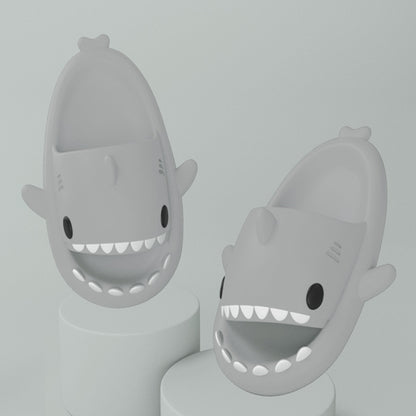 Adult's Slippers Indoor Outdoor Funny Shark Cartoon - Mozmade