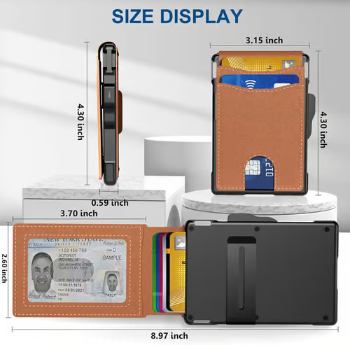 🔥 RFID Slim Wallet for Men – Pop-Up Card Holder