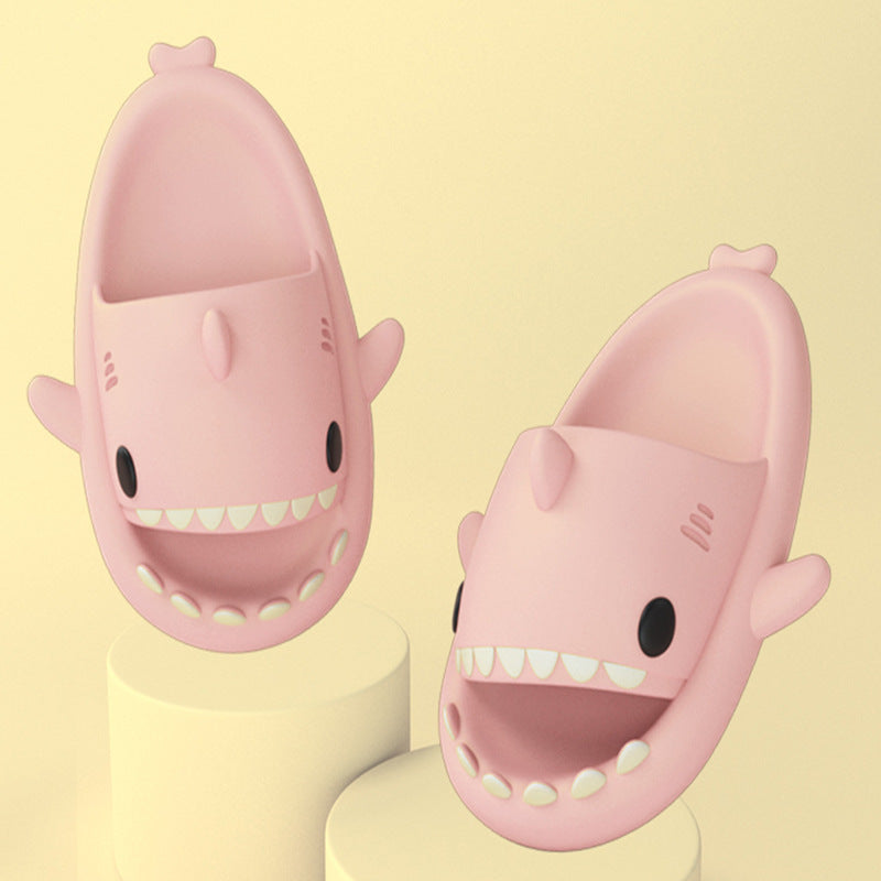 Adult's Slippers Indoor Outdoor Funny Shark Cartoon - Mozmade