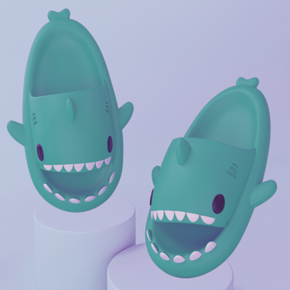 Adult's Slippers Indoor Outdoor Funny Shark Cartoon - Mozmade
