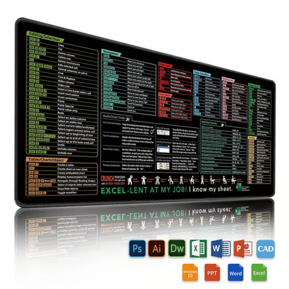 Excel Cheat Sheet Desk Mat - Mozmade