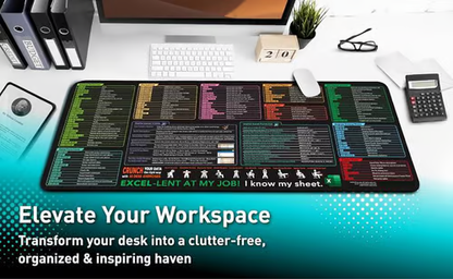 Excel Cheat Sheet Desk Mat - Mozmade
