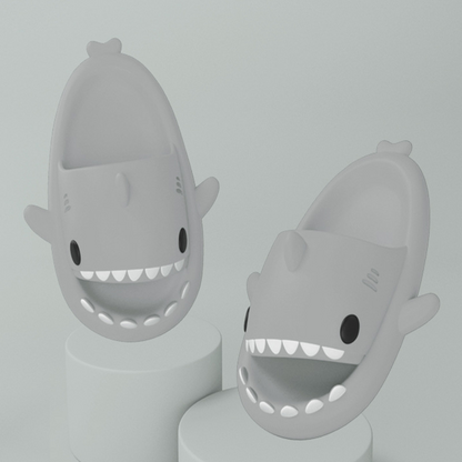 Adult's Slippers Indoor Outdoor Funny Shark Cartoon - Mozmade