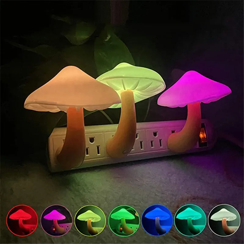 LED Wall Night Light Wall Socket – Mushroom Style (US) - Mozmade