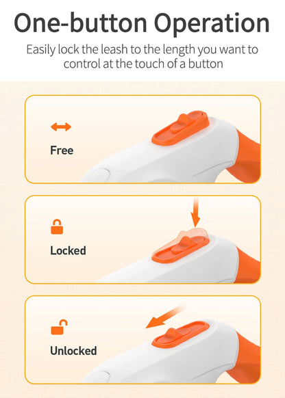 Retractable Dog Leash – One-Button Brake with Scalable Design - Mozmade