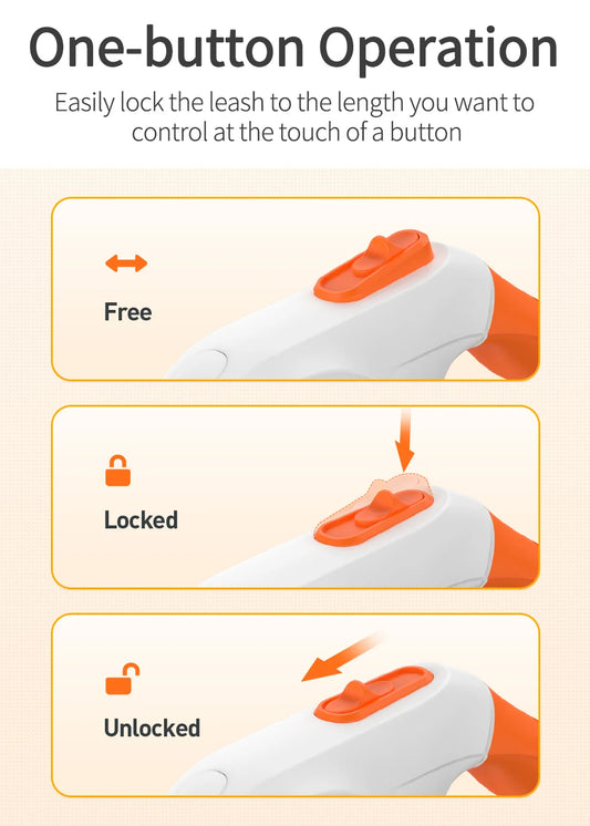 Retractable Dog Leash – One-Button Brake with Scalable Design - Mozmade