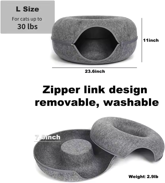 Cat Tunnel Bed Play, Hide & Nap Bed