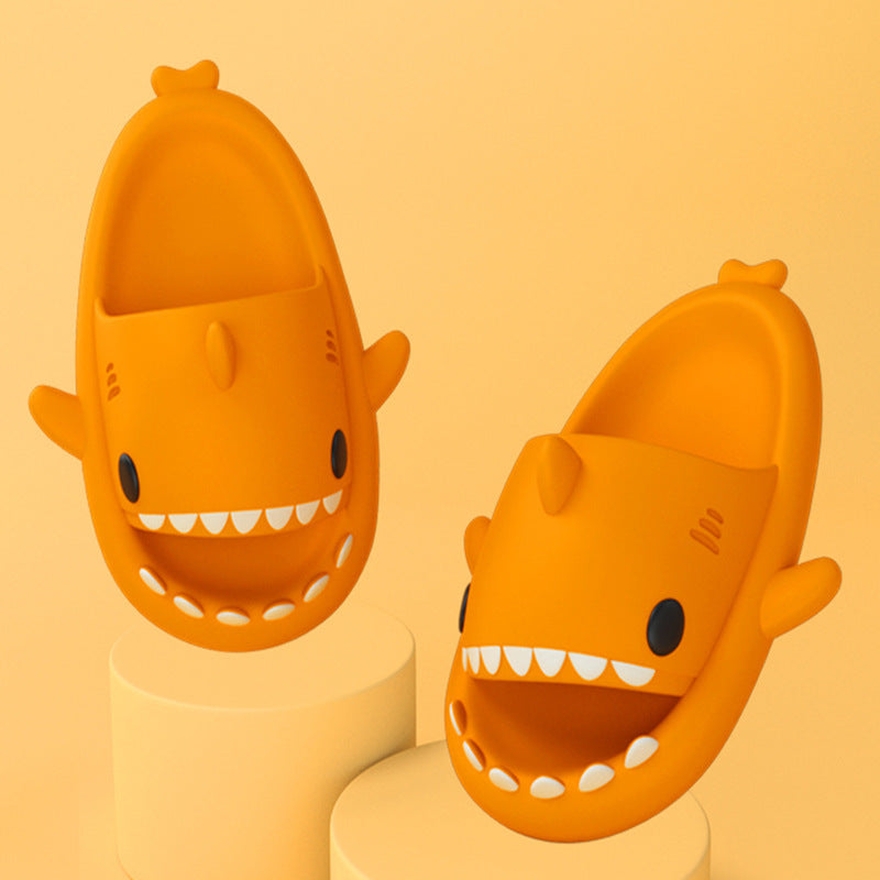 Adult's Slippers Indoor Outdoor Funny Shark Cartoon - Mozmade