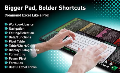 Excel Cheat Sheet Desk Mat - Mozmade