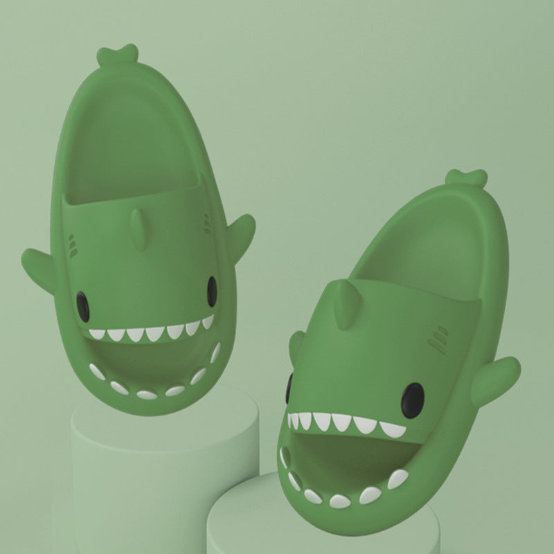 Adult's Slippers Indoor Outdoor Funny Shark Cartoon - Mozmade