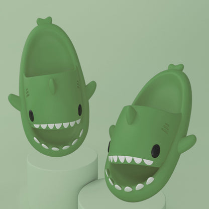 Adult's Slippers Indoor Outdoor Funny Shark Cartoon - Mozmade