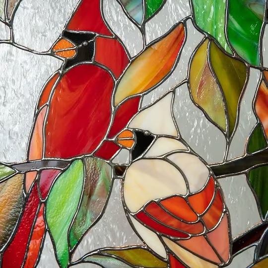 Cardinal Stained Window Panel