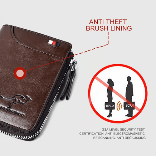 Men Wallet Zipper Purse ( RFID PROTECTED )